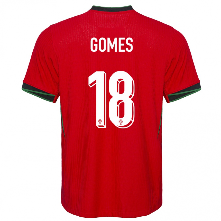 Men Football Portugal Andre Gomes #18 Red Home Jersey 24-26 T-Shirt Uk