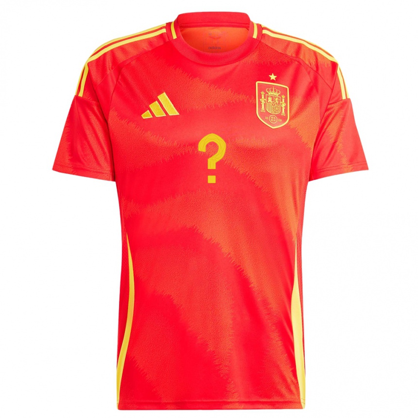 Men Football Spain Your Name #0 Red Home Jersey 24-26 T-Shirt Uk