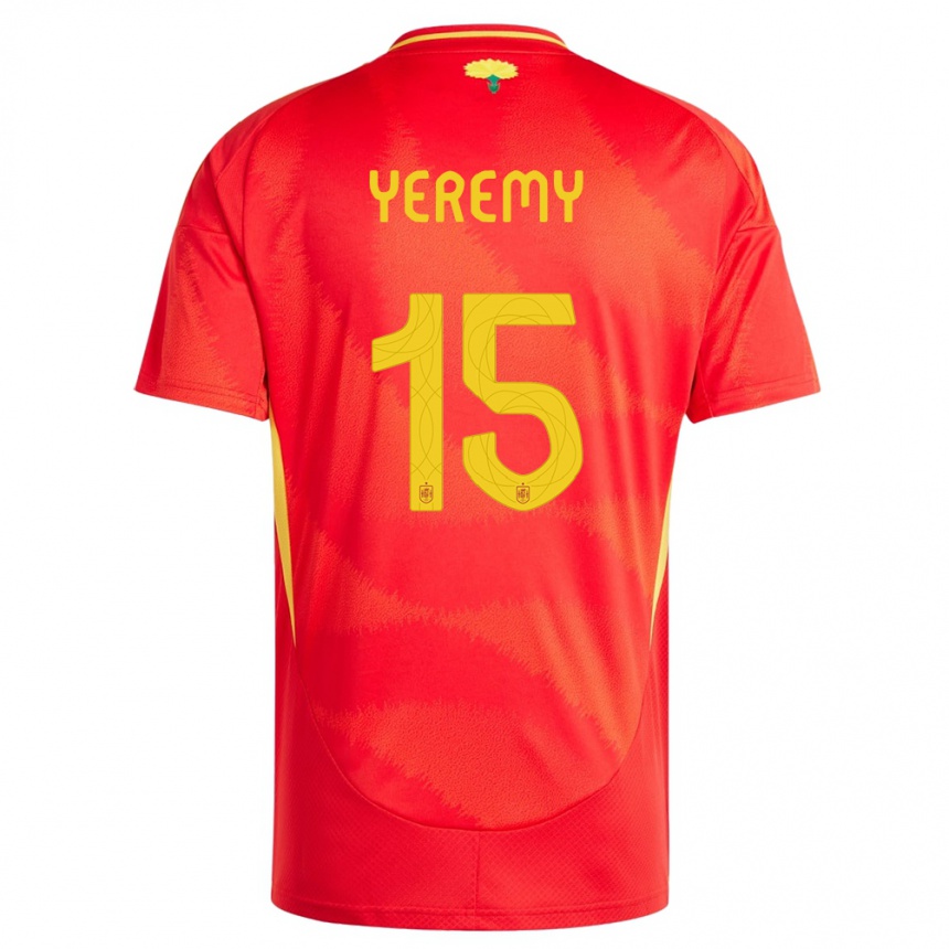 Men Football Spain Yeremy Pino #15 Red Home Jersey 24-26 T-Shirt Uk