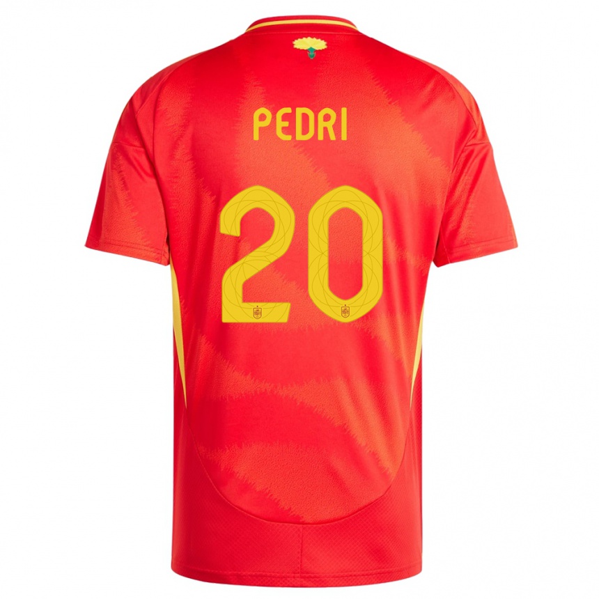 Men Football Spain Pedri #20 Red Home Jersey 24-26 T-Shirt Uk