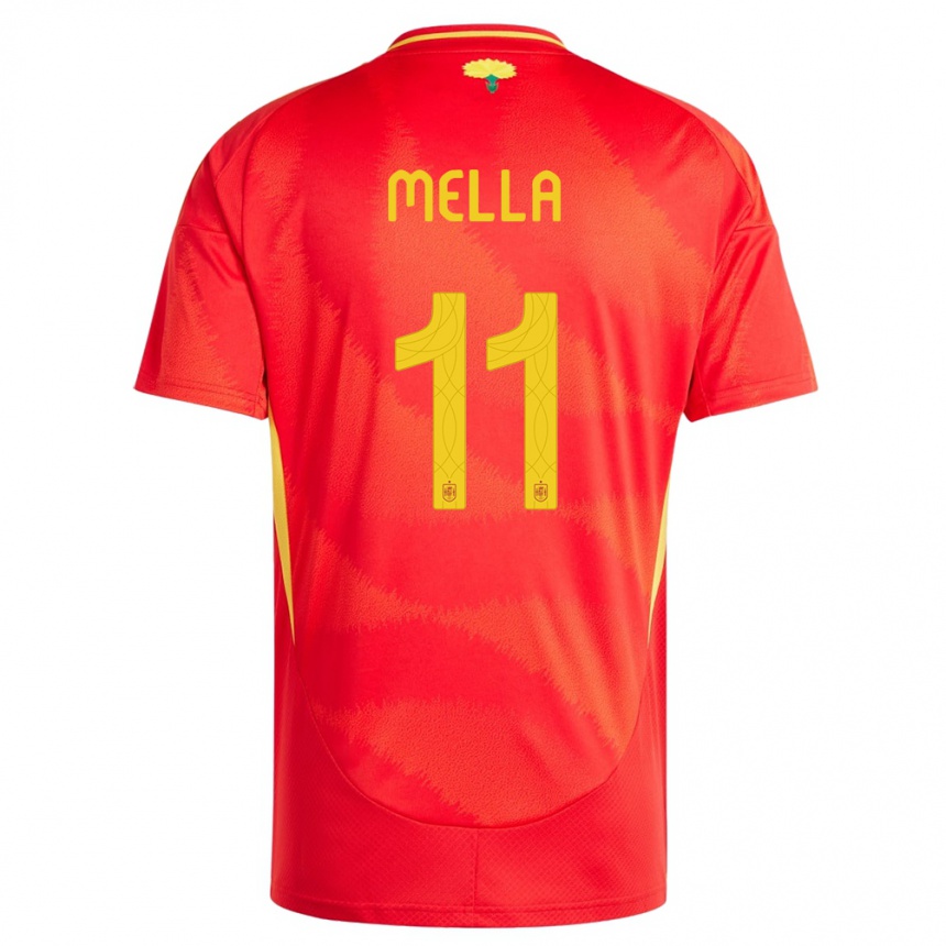 Men Football Spain David Mella #11 Red Home Jersey 24-26 T-Shirt Uk