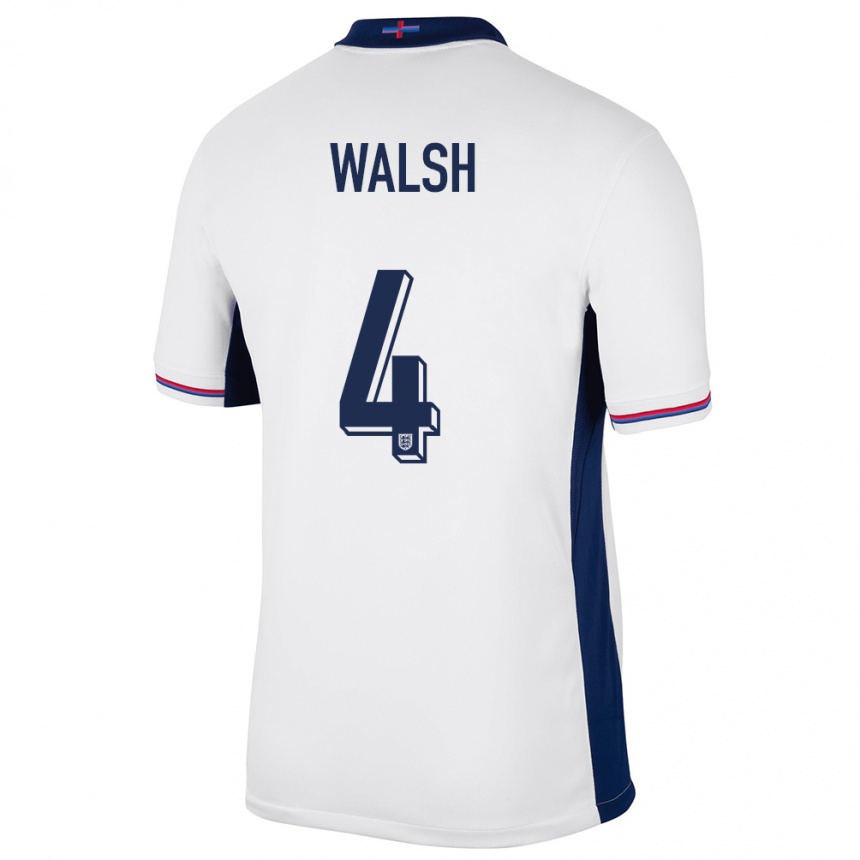 Men Football England Keira Walsh #4 White Home Jersey 24-26 T-Shirt Uk