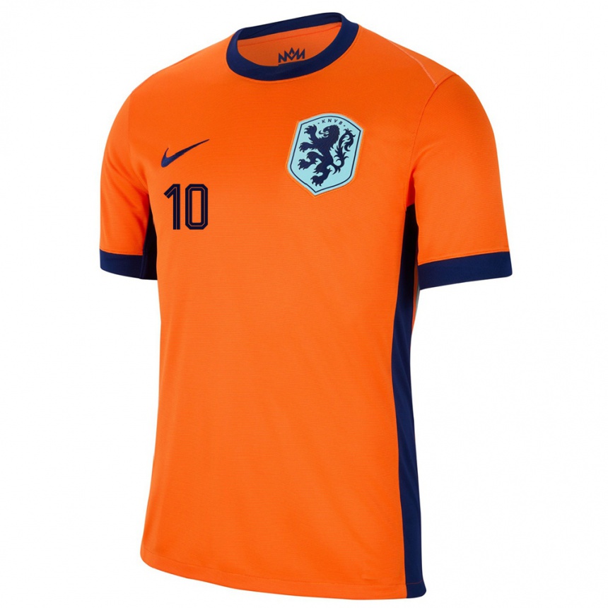 Men Football Netherlands Lewis Schouten #10 Orange Home Jersey 24-26 T-Shirt Uk