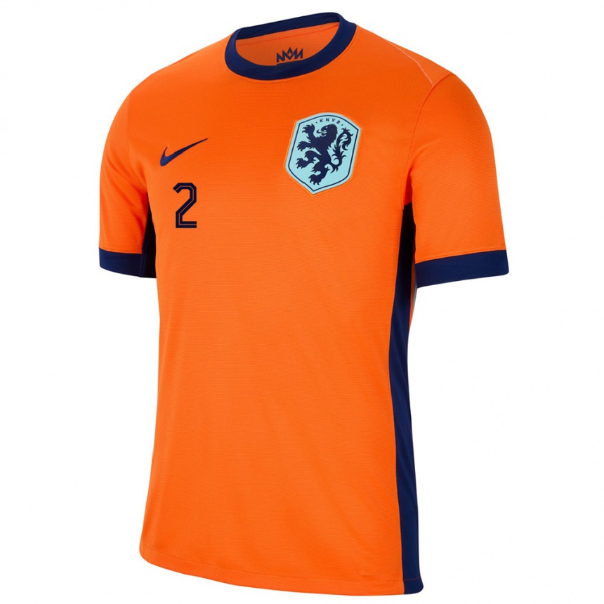 Men Football Netherlands Aniek Nouwen #2 Orange Home Jersey 24-26 T-Shirt Uk