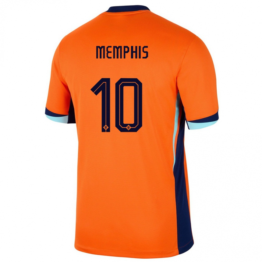 Men Football Netherlands Memphis Depay #10 Orange Home Jersey 24-26 T-Shirt Uk