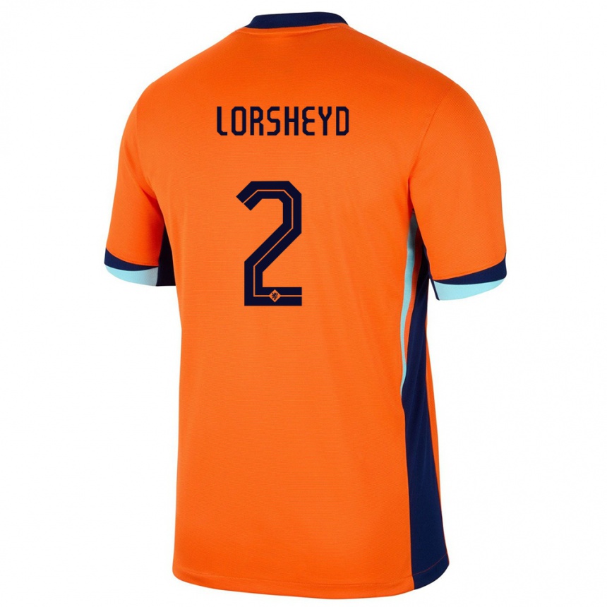 Men Football Netherlands Barbara Lorsheyd #2 Orange Home Jersey 24-26 T-Shirt Uk