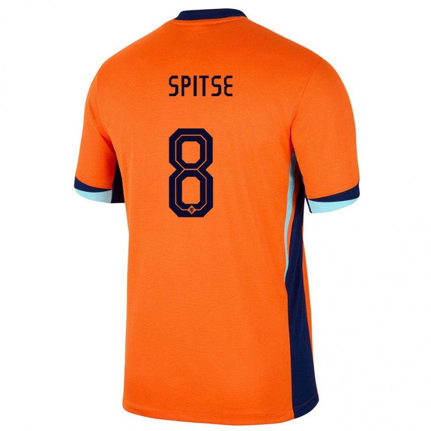 Men Football Netherlands Sherida Spitse #8 Orange Home Jersey 24-26 T-Shirt Uk