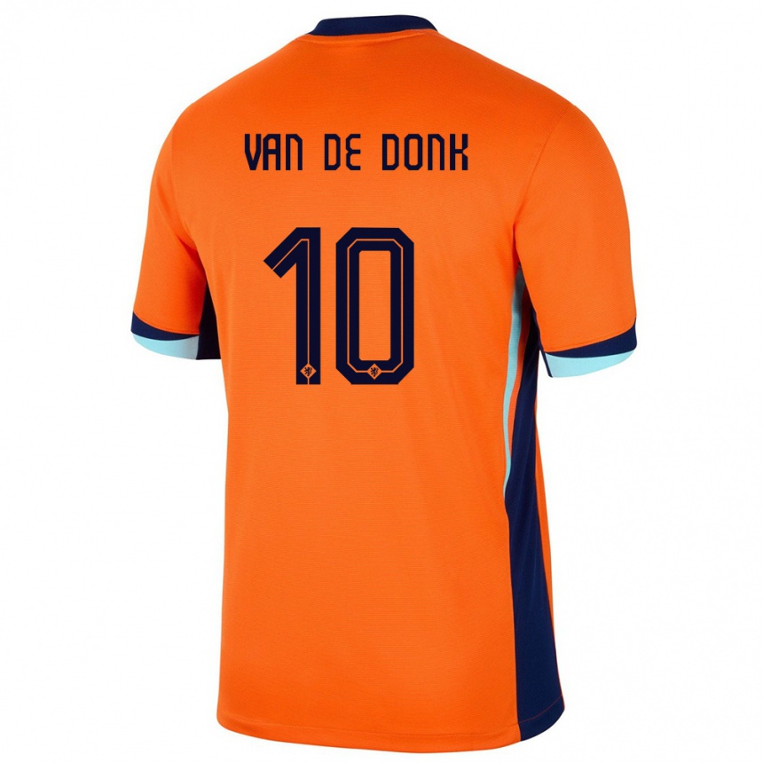 Men Football Netherlands Danielle Van De Donk #10 Orange Home Jersey 24-26 T-Shirt Uk