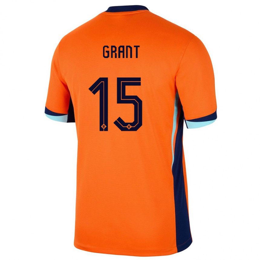 Men Football Netherlands Chasity Grant #15 Orange Home Jersey 24-26 T-Shirt Uk