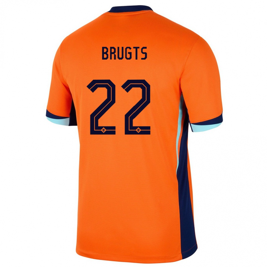 Men Football Netherlands Esmee Brugts #22 Orange Home Jersey 24-26 T-Shirt Uk