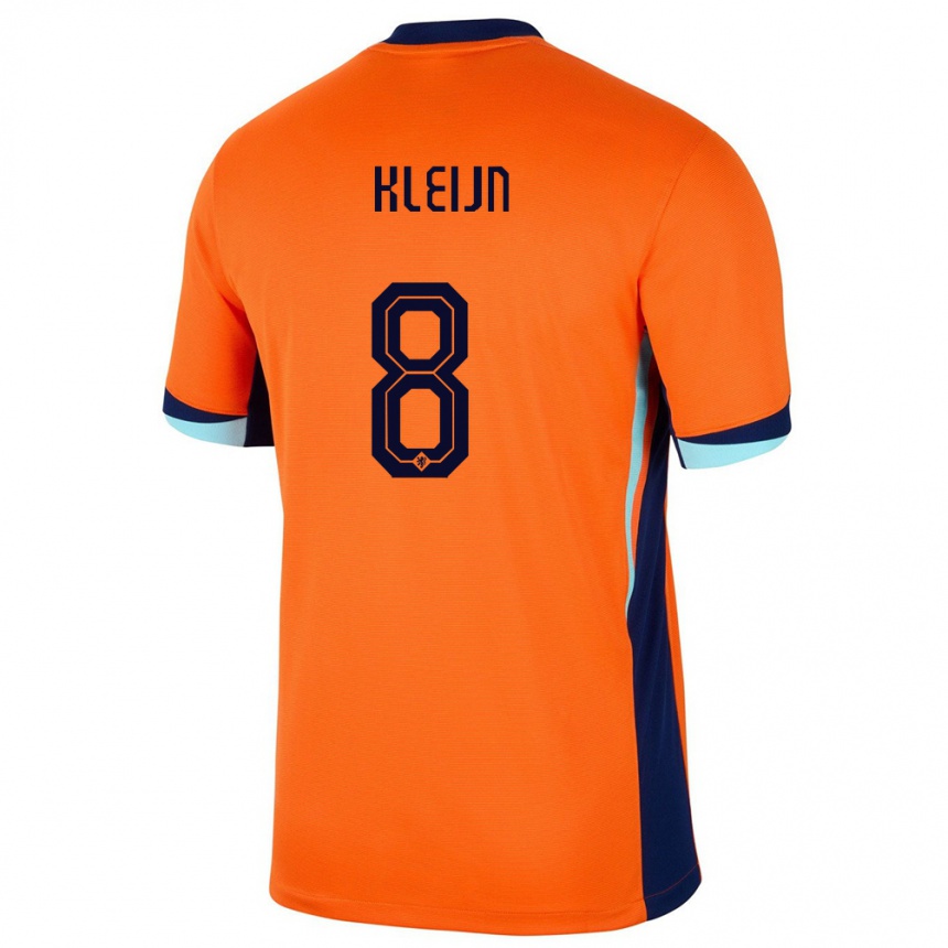 Men Football Netherlands Mike Kleijn #8 Orange Home Jersey 24-26 T-Shirt Uk