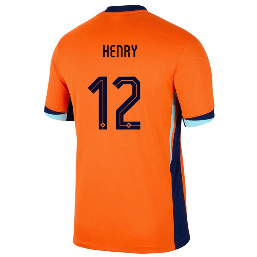 Men Football Netherlands Alvaro Henry #12 Orange Home Jersey 24-26 T-Shirt Uk