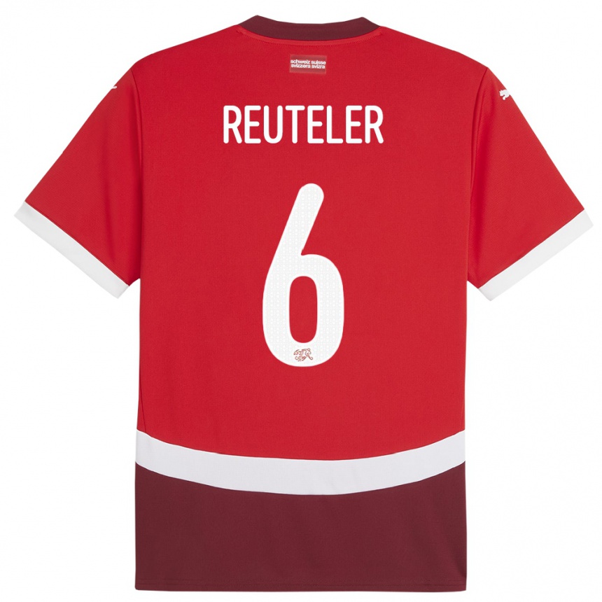 Men Football Switzerland Geraldine Reuteler #6 Red Home Jersey 24-26 T-Shirt Uk