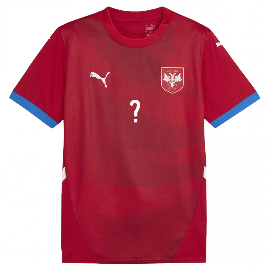 Men Football Serbia Your Name #0 Red Home Jersey 24-26 T-Shirt Uk