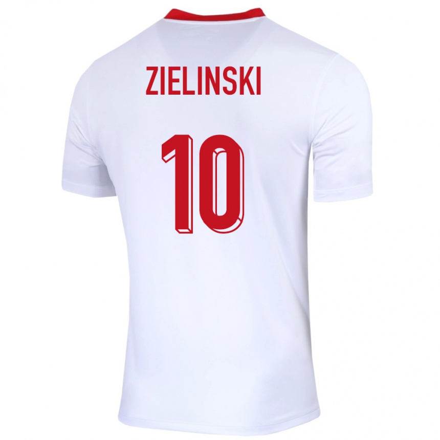 Men Football Poland Piotr Zielinski #10 White Home Jersey 24-26 T-Shirt Uk