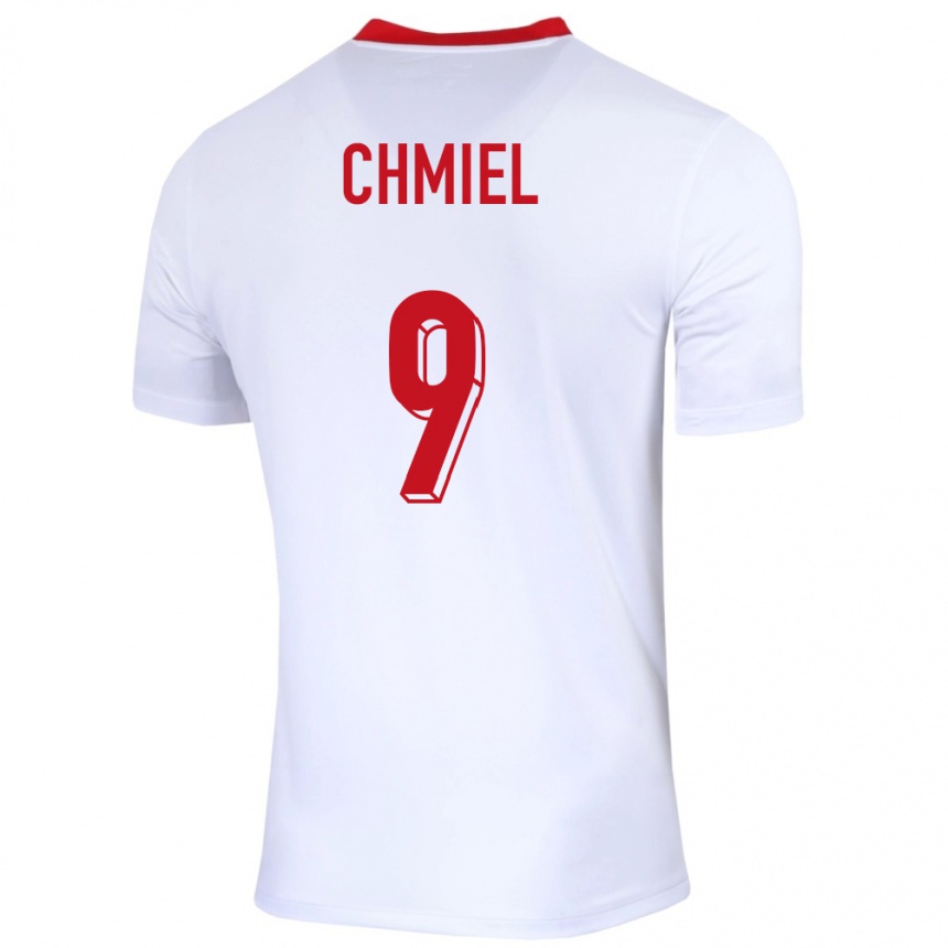 Men Football Poland George Chmiel #9 White Home Jersey 24-26 T-Shirt Uk