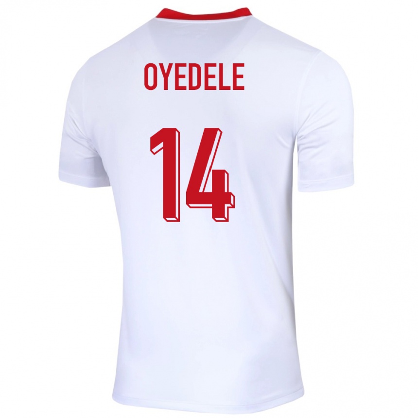 Men Football Poland Maximillian Oyedele #14 White Home Jersey 24-26 T-Shirt Uk