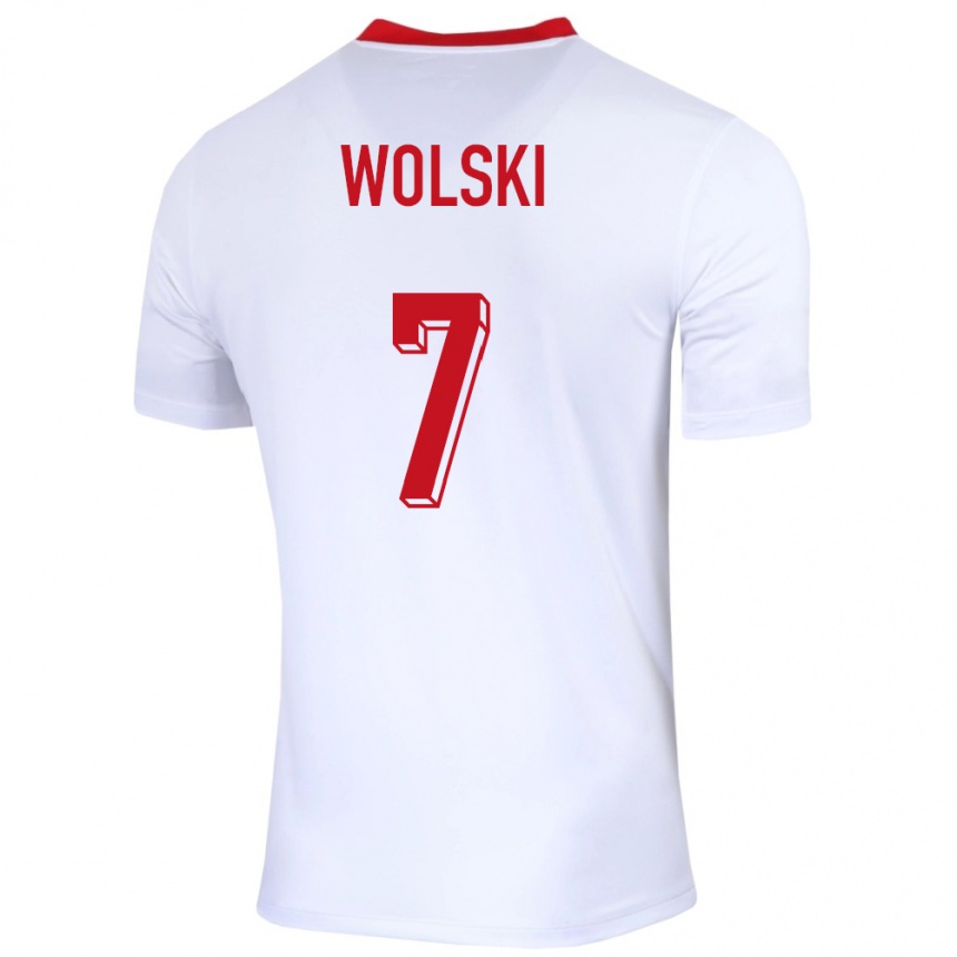 Men Football Poland Filip Wolski #7 White Home Jersey 24-26 T-Shirt Uk