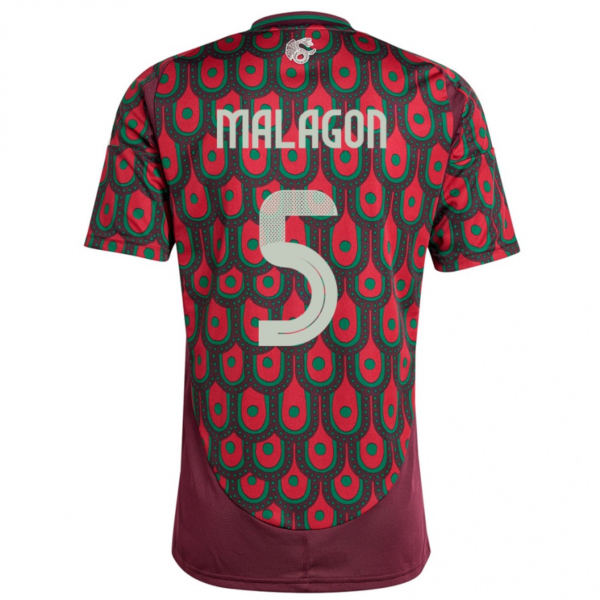 Men Football Mexico Luis Malagon #5 Maroon Home Jersey 24-26 T-Shirt Uk