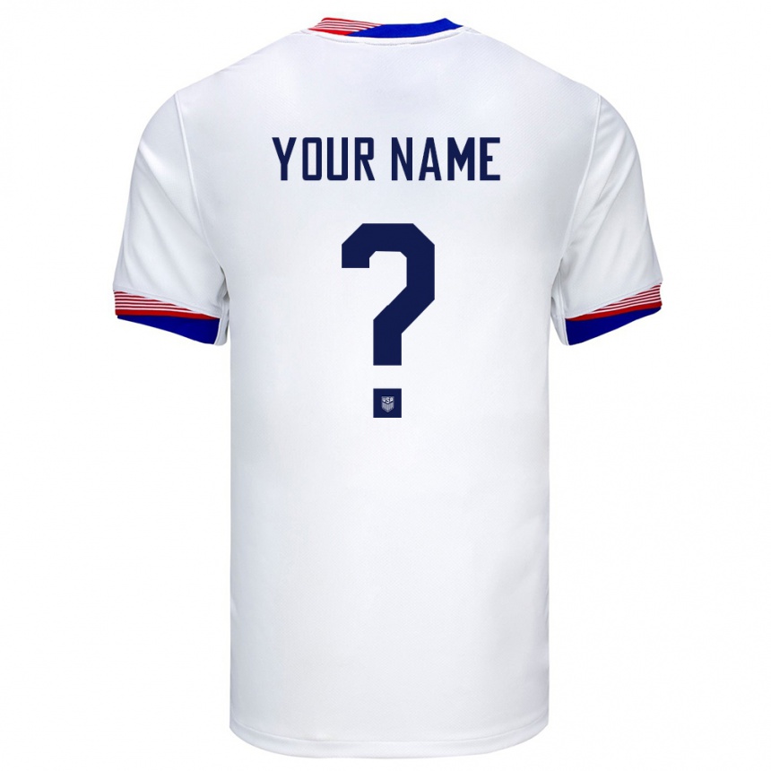 Men Football United States Your Name #0 White Home Jersey 24-26 T-Shirt Uk