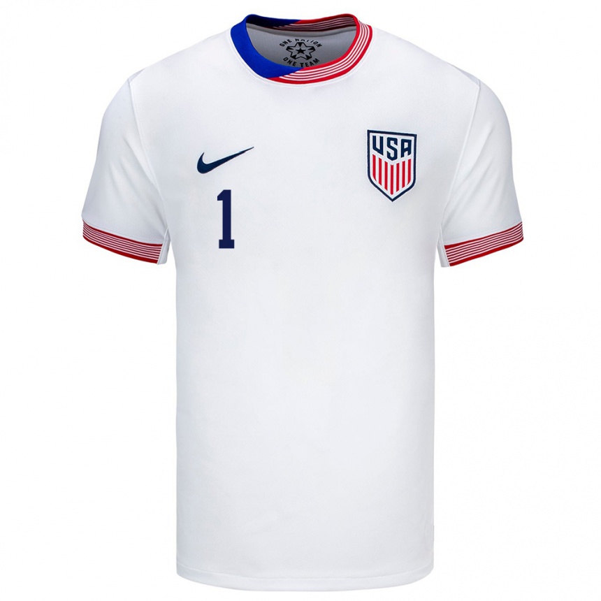 Men Football United States Alyssa Naeher #1 White Home Jersey 24-26 T-Shirt Uk