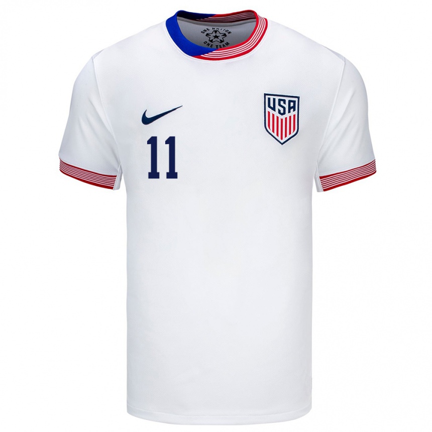 Men Football United States Kevin Paredes #11 White Home Jersey 24-26 T-Shirt Uk