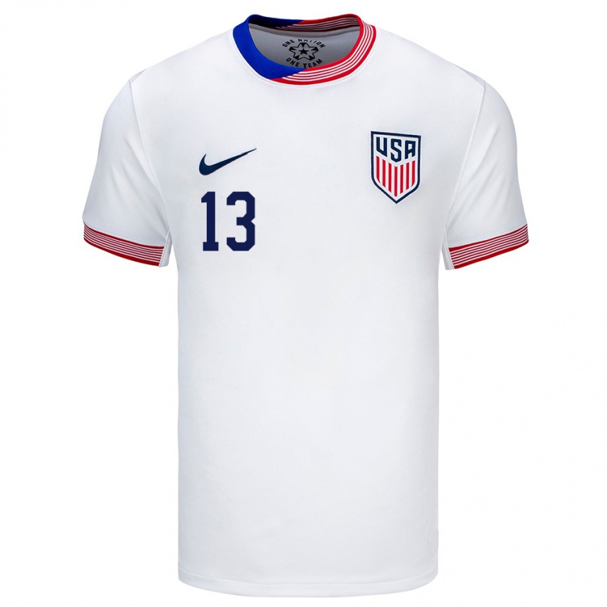 Men Football United States Adrian Gill #13 White Home Jersey 24-26 T-Shirt Uk