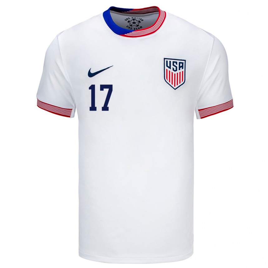 Men Football United States Brian Gutierrez #17 White Home Jersey 24-26 T-Shirt Uk