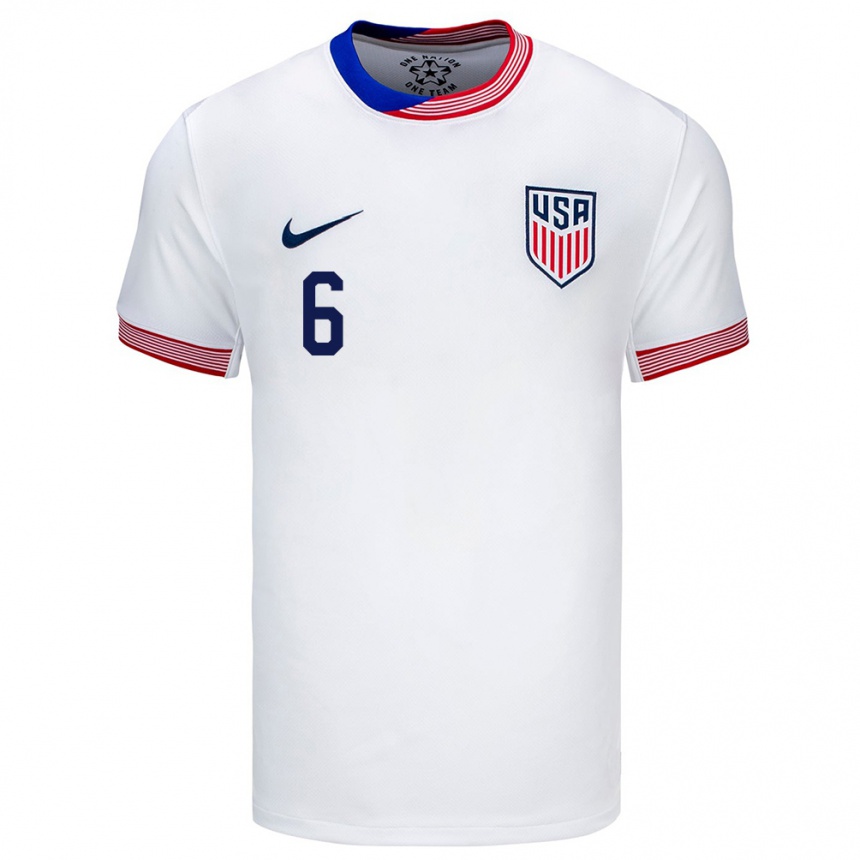 Men Football United States Kobi Henry #6 White Home Jersey 24-26 T-Shirt Uk