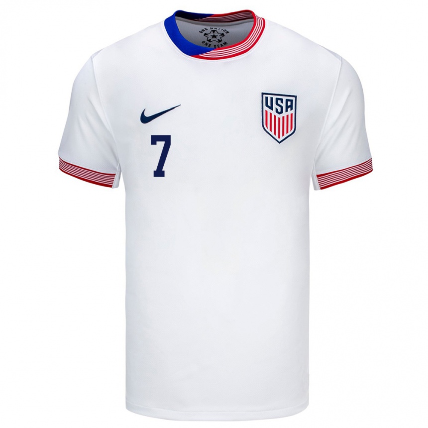 Men Football United States Quinn Sullivan #7 White Home Jersey 24-26 T-Shirt Uk