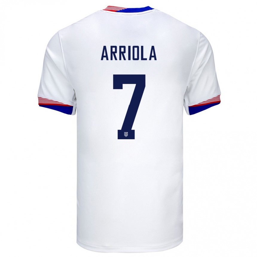 Men Football United States Paul Arriola #7 White Home Jersey 24-26 T-Shirt Uk