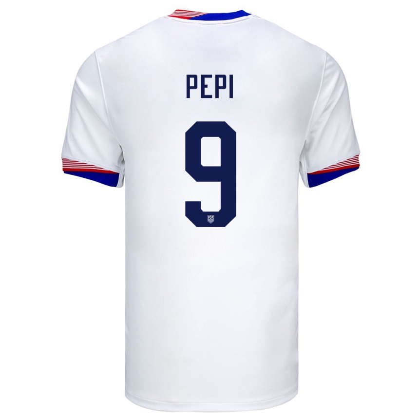 Men Football United States Ricardo Pepi #9 White Home Jersey 24-26 T-Shirt Uk