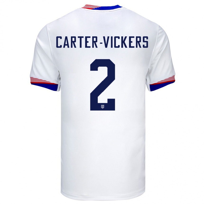 Men Football United States Cameron Carter-Vickers #2 White Home Jersey 24-26 T-Shirt Uk