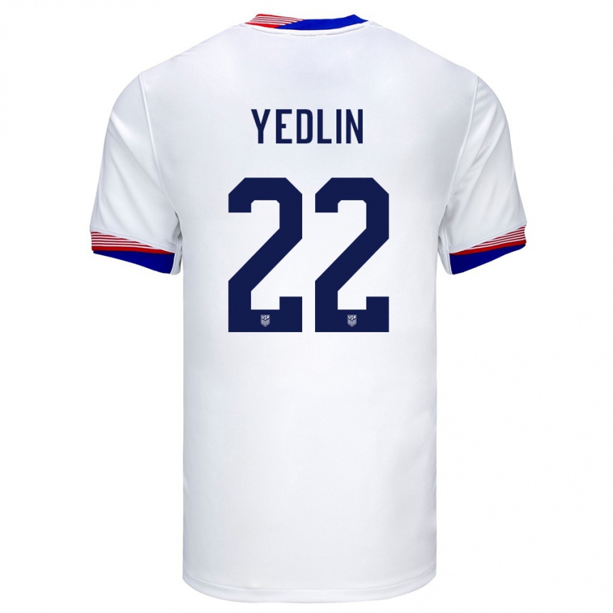 Men Football United States Deandre Yedlin #22 White Home Jersey 24-26 T-Shirt Uk