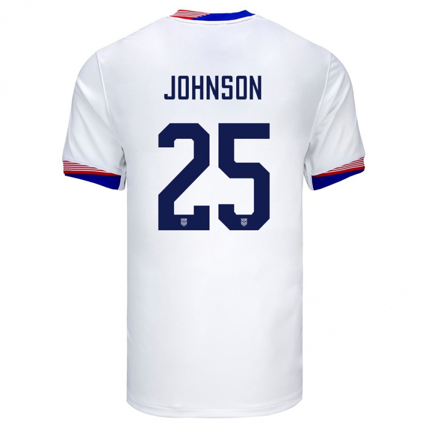 Men Football United States Sean Johnson #25 White Home Jersey 24-26 T-Shirt Uk