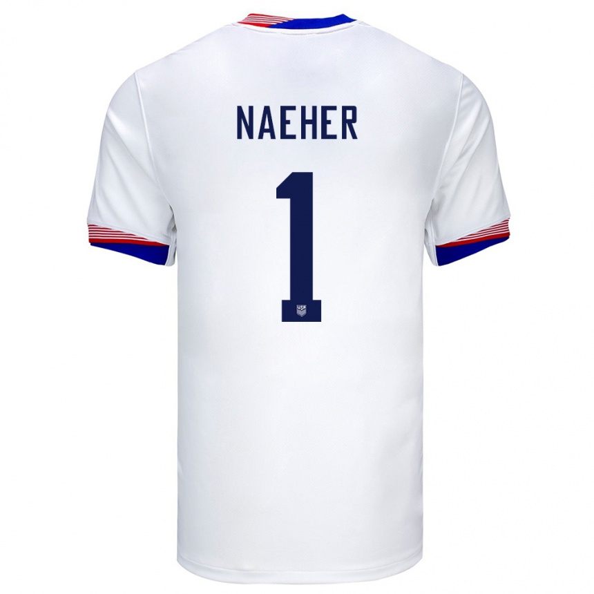 Men Football United States Alyssa Naeher #1 White Home Jersey 24-26 T-Shirt Uk