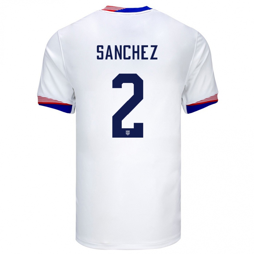 Men Football United States Ashley Sanchez #2 White Home Jersey 24-26 T-Shirt Uk