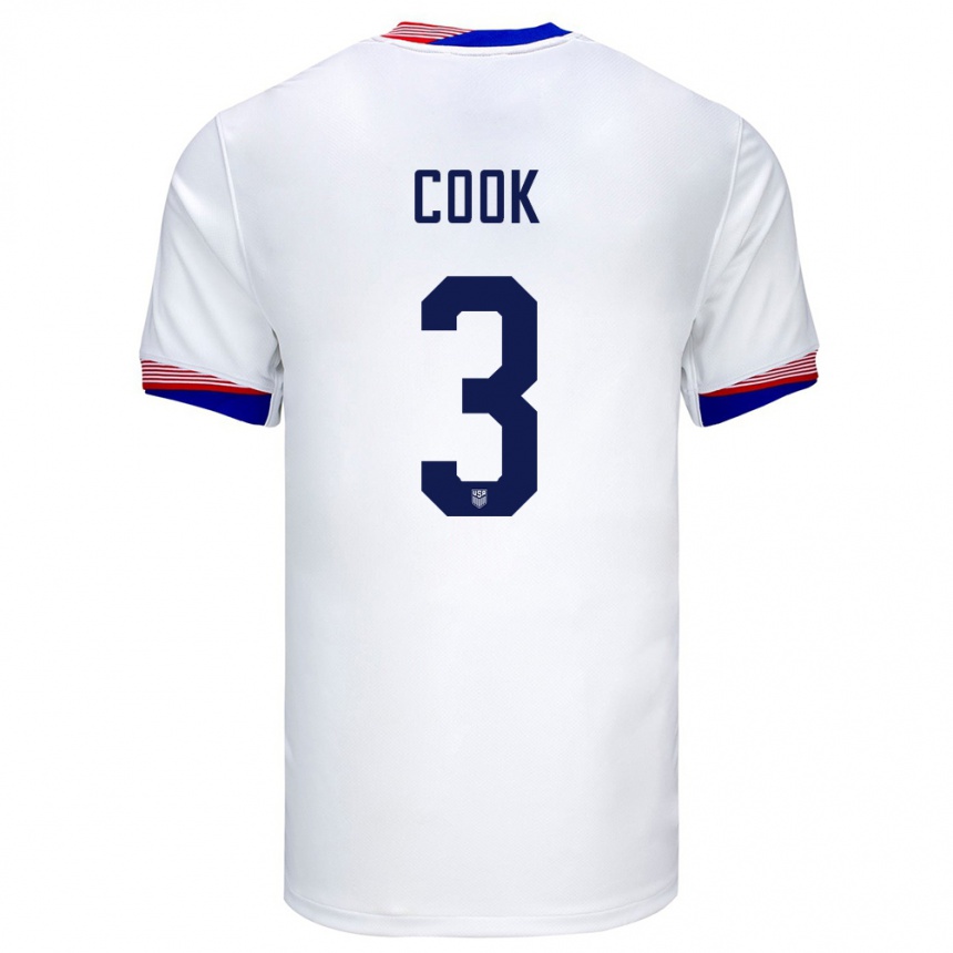 Men Football United States Alana Cook #3 White Home Jersey 24-26 T-Shirt Uk