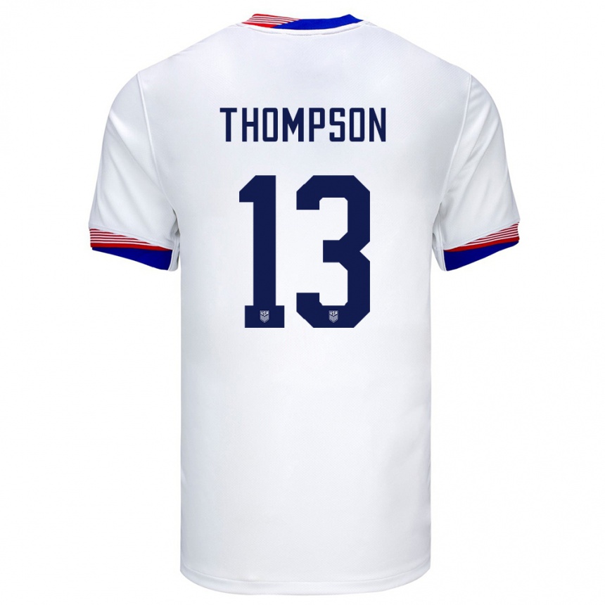 Men Football United States Alyssa Thompson #13 White Home Jersey 24-26 T-Shirt Uk