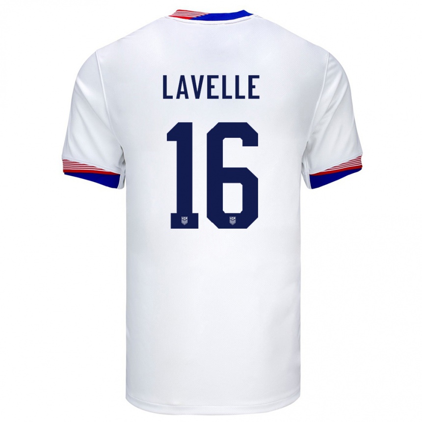 Men Football United States Rose Lavelle #16 White Home Jersey 24-26 T-Shirt Uk