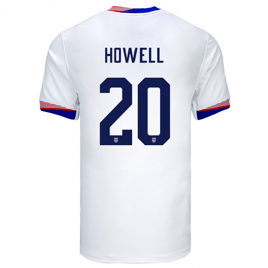 Men Football United States Jaelin Howell #20 White Home Jersey 24-26 T-Shirt Uk