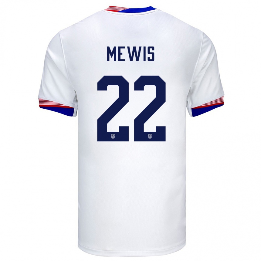 Men Football United States Kristie Mewis #22 White Home Jersey 24-26 T-Shirt Uk