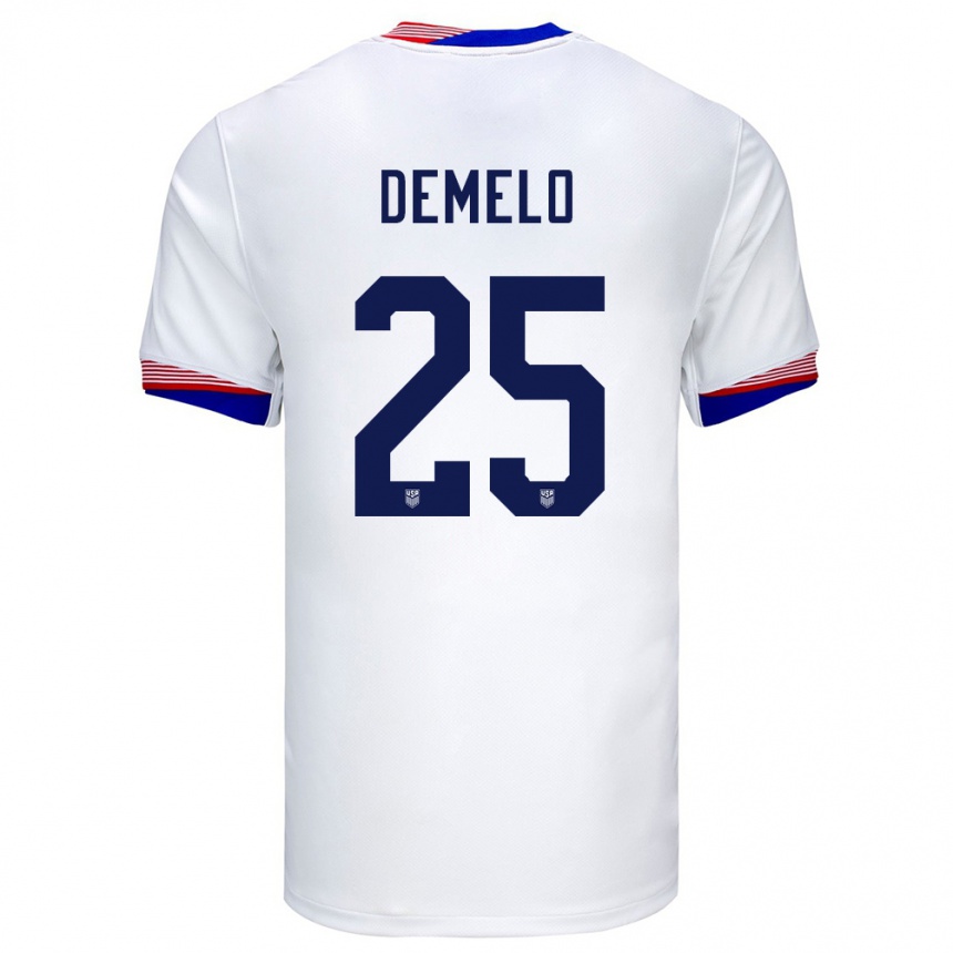 Men Football United States Savannah Demelo #25 White Home Jersey 24-26 T-Shirt Uk