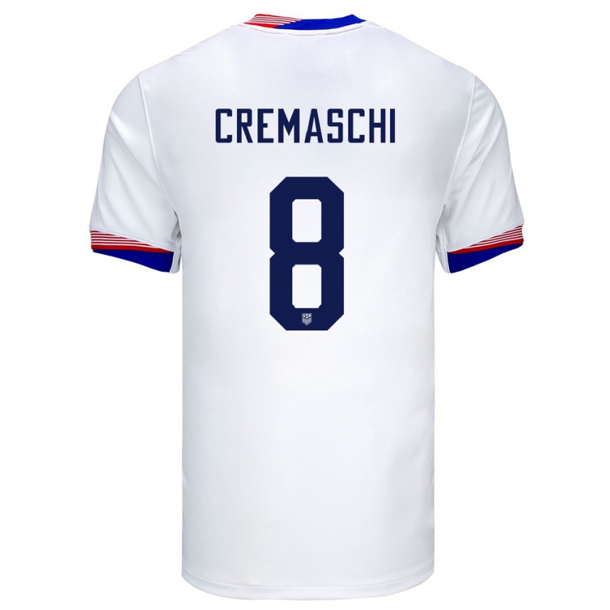 Men Football United States Benjamin Cremaschi #8 White Home Jersey 24-26 T-Shirt Uk