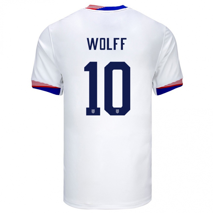 Men Football United States Owen Wolff #10 White Home Jersey 24-26 T-Shirt Uk