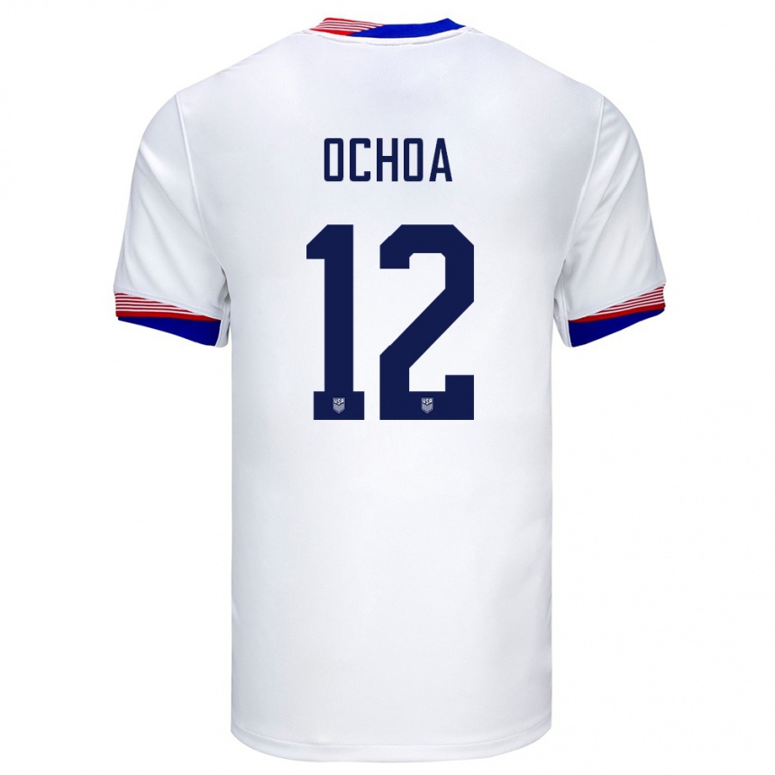 Men Football United States Emmanuel Ochoa #12 White Home Jersey 24-26 T-Shirt Uk