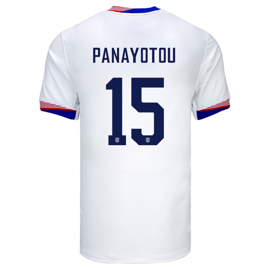 Men Football United States Jack Panayotou #15 White Home Jersey 24-26 T-Shirt Uk