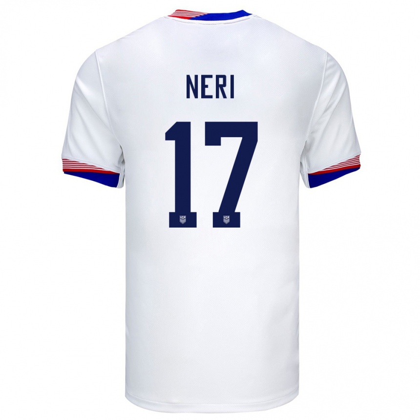 Men Football United States Rodrigo Neri #17 White Home Jersey 24-26 T-Shirt Uk