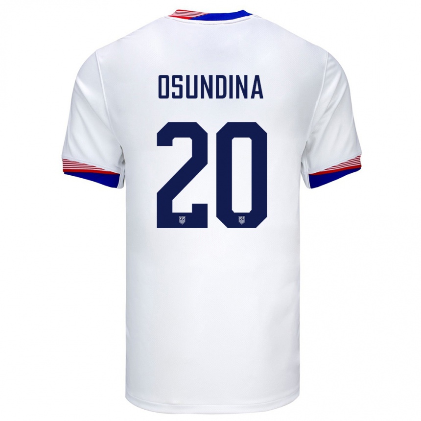 Men Football United States Korede Osundina #20 White Home Jersey 24-26 T-Shirt Uk