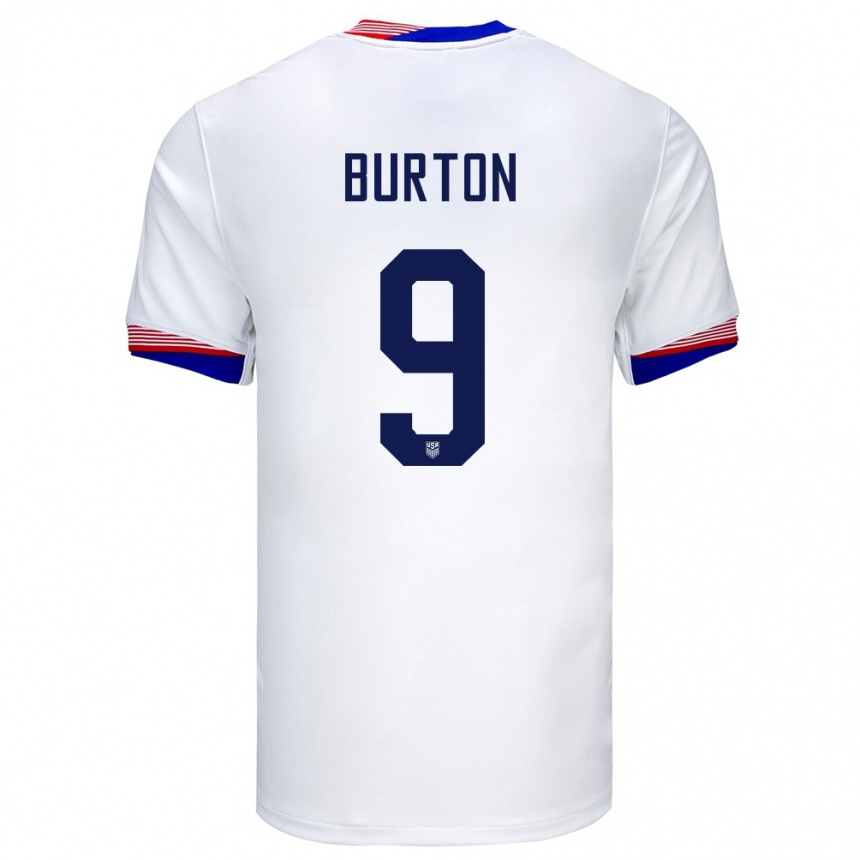 Men Football United States Micah Burton #9 White Home Jersey 24-26 T-Shirt Uk